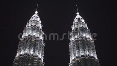 吉隆坡，马来西亚-10月<strong>12</strong>日，2016年：马来西亚吉隆坡夜间Petronas<strong>双</strong>塔